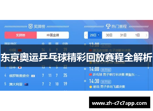 东京奥运乒乓球精彩回放赛程全解析
